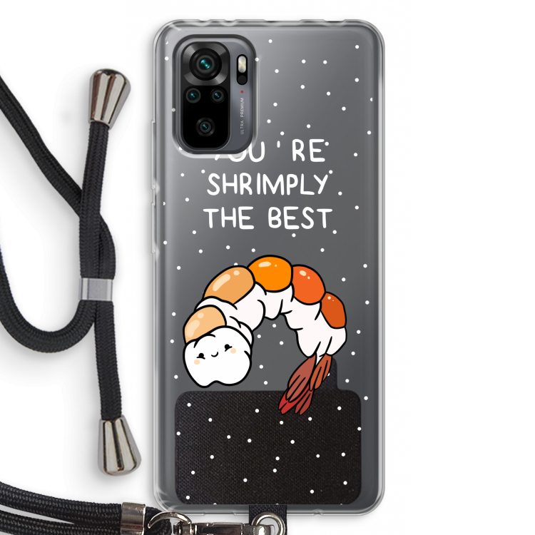 You're Shrimply The Best: Xiaomi Redmi Note 10 Pro Transparant Hoesje met koord