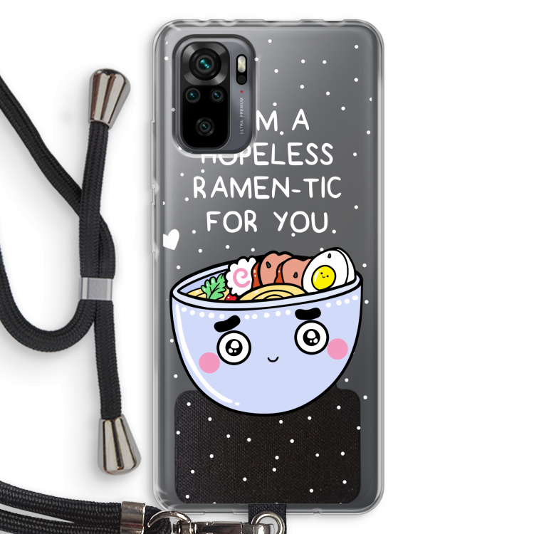 I'm A Hopeless Ramen-Tic For You: Xiaomi Redmi Note 10 Pro Transparant Hoesje met koord