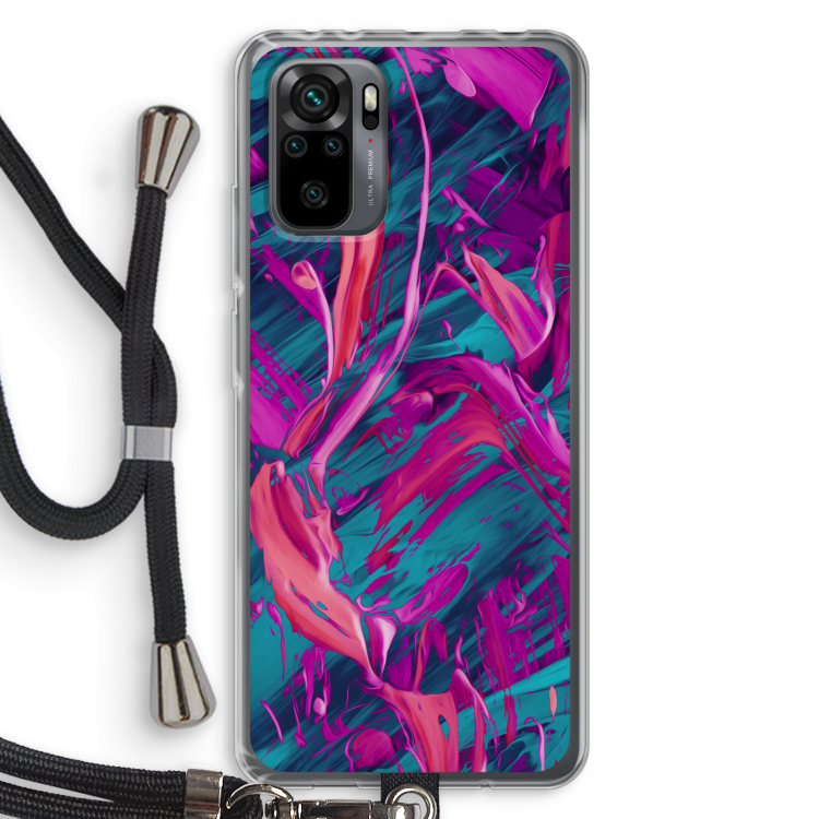 Pink Clouds: Xiaomi Redmi Note 10 Pro Transparant Hoesje met koord