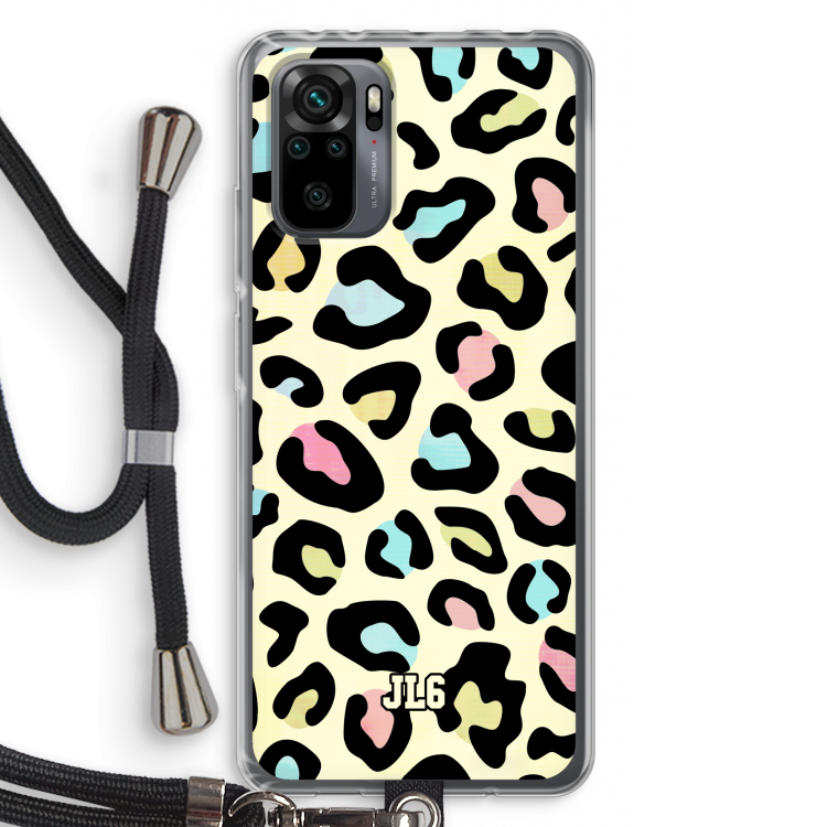 Leopard pattern: Xiaomi Redmi Note 10 Pro Transparant Hoesje met koord
