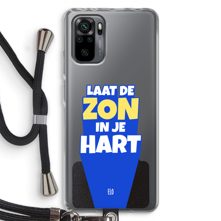 Laat de zon in je hart: Xiaomi Redmi Note 10 Pro Transparant Hoesje met koord