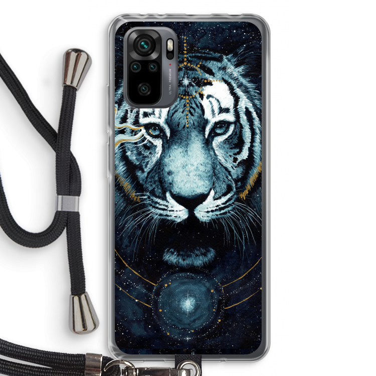 Darkness Tiger: Xiaomi Redmi Note 10 Pro Transparant Hoesje met koord