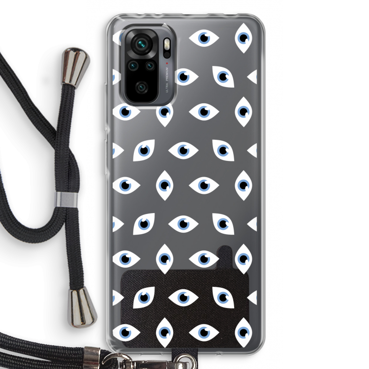 Eyes pattern: Xiaomi Redmi Note 10 Pro Transparant Hoesje met koord