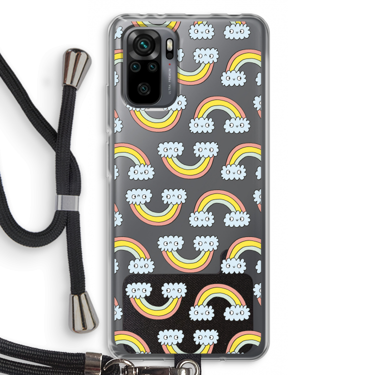 Regenboog: Xiaomi Redmi Note 10 Pro Transparant Hoesje met koord