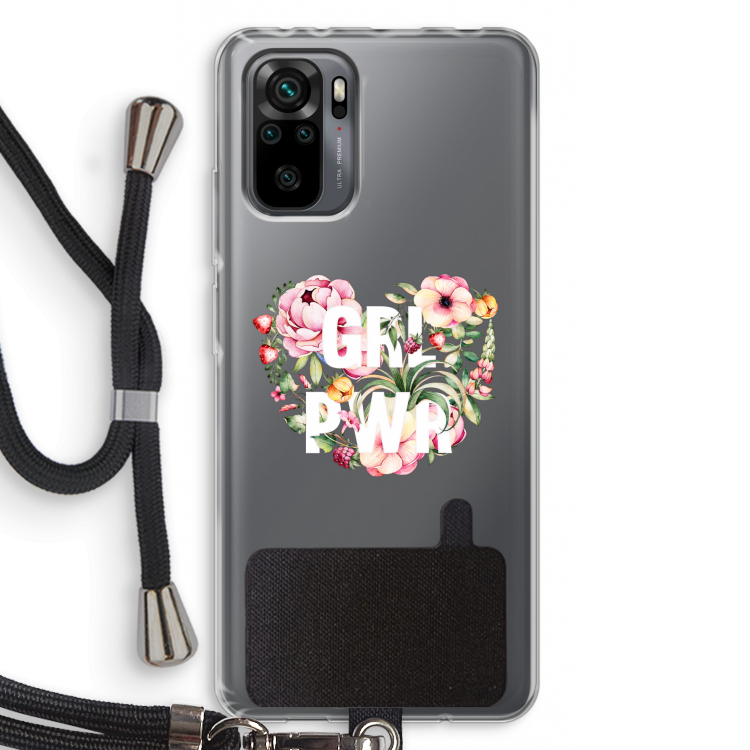GRL PWR Flower: Xiaomi Redmi Note 10 Pro Transparant Hoesje met koord
