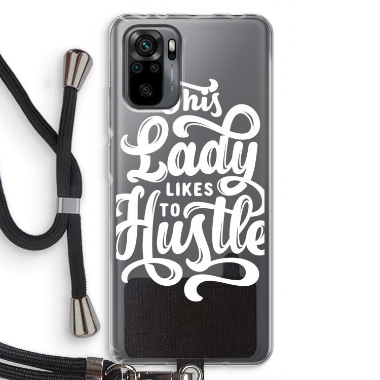 Hustle Lady: Xiaomi Redmi Note 10 Pro Transparant Hoesje met koord