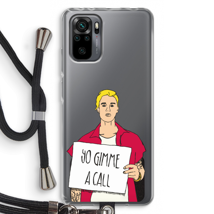 Gimme a call: Xiaomi Redmi Note 10 Pro Transparant Hoesje met koord