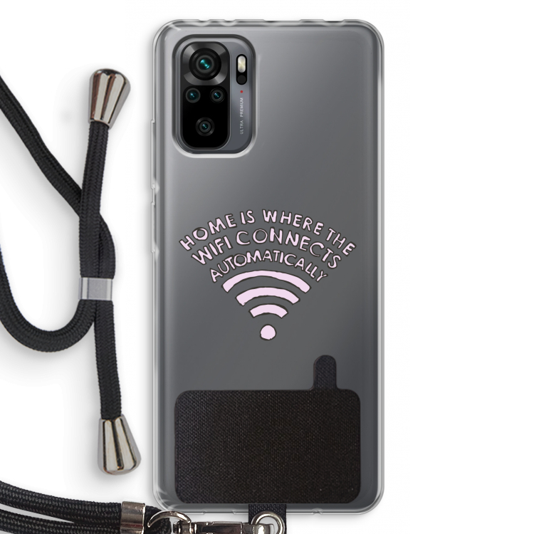 Home Is Where The Wifi Is: Xiaomi Redmi Note 10 Pro Transparant Hoesje met koord