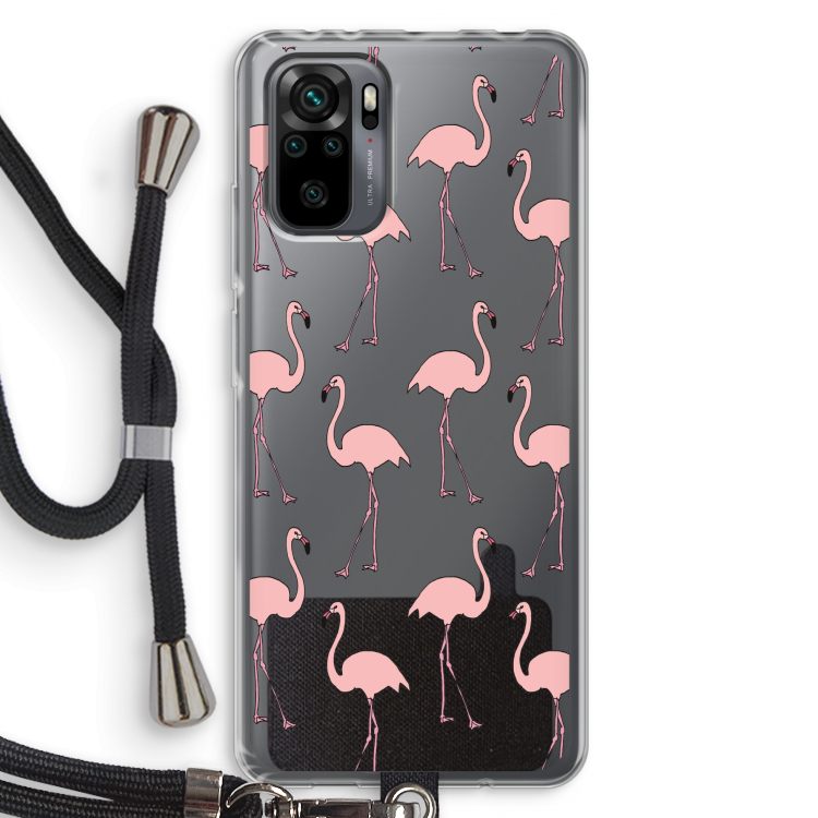 Anything Flamingoes: Xiaomi Redmi Note 10 Pro Transparant Hoesje met koord
