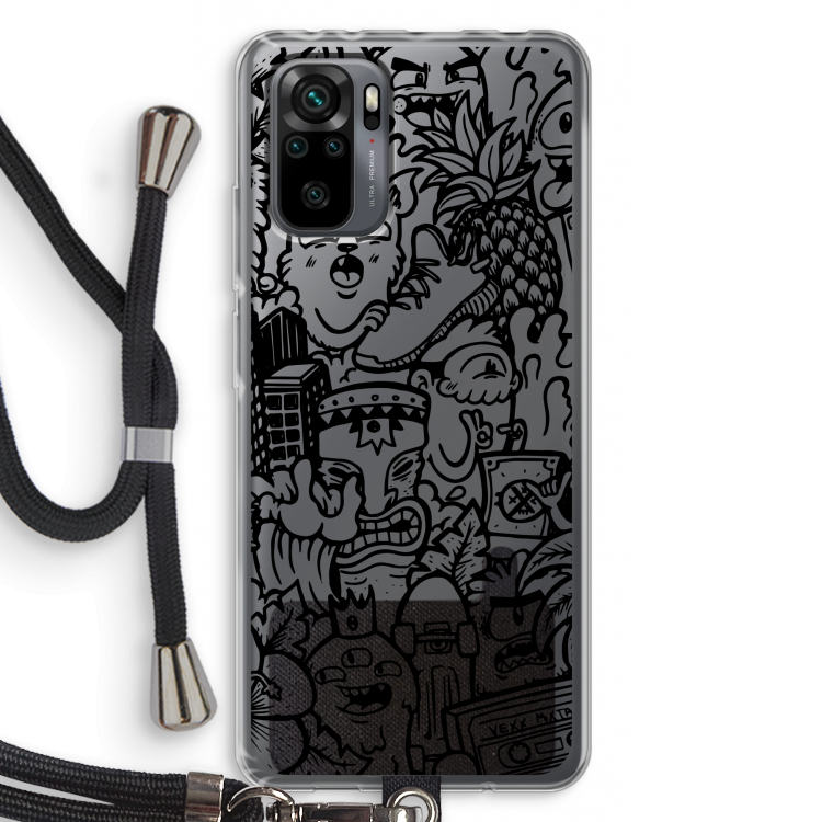 Vexx Black Mixtape: Xiaomi Redmi Note 10 Pro Transparant Hoesje met koord