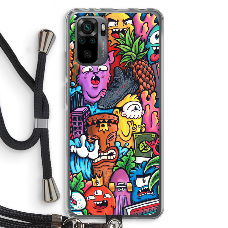 Vexx Mixtape: Xiaomi Redmi Note 10 Pro Transparant Hoesje met koord