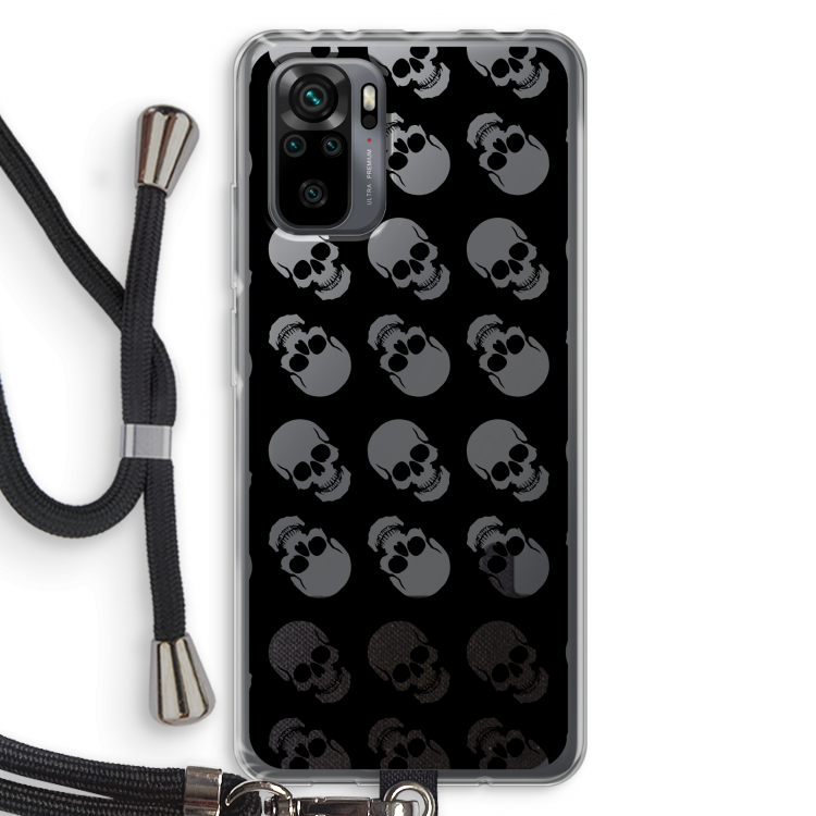 Musketon Skulls: Xiaomi Redmi Note 10 Pro Transparant Hoesje met koord