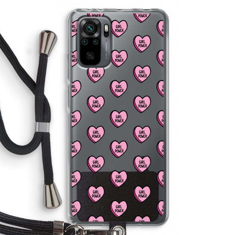 GIRL POWER: Xiaomi Redmi Note 10 Pro Transparant Hoesje met koord