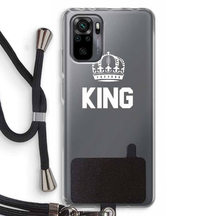 King zwart: Xiaomi Redmi Note 10 Pro Transparant Hoesje met koord