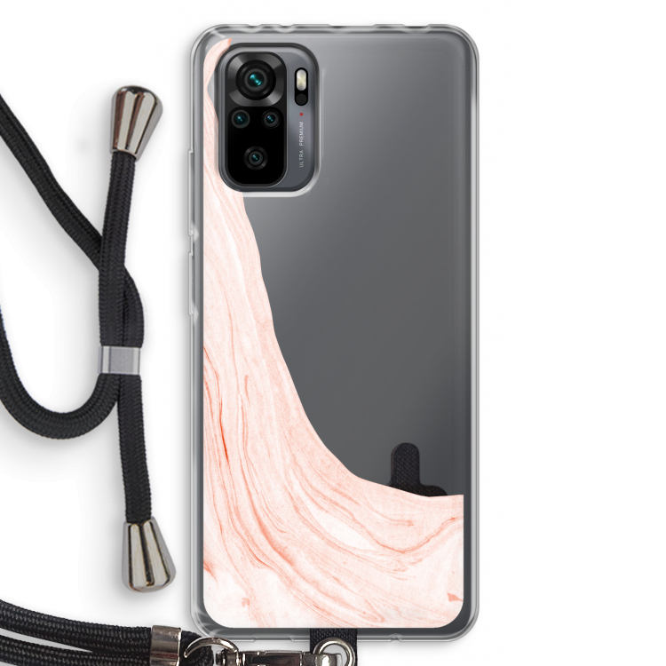 Peach bath: Xiaomi Redmi Note 10 Pro Transparant Hoesje met koord