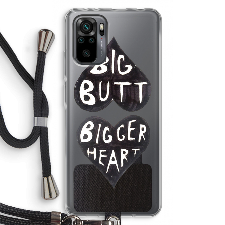 Big butt bigger heart: Xiaomi Redmi Note 10 Pro Transparant Hoesje met koord