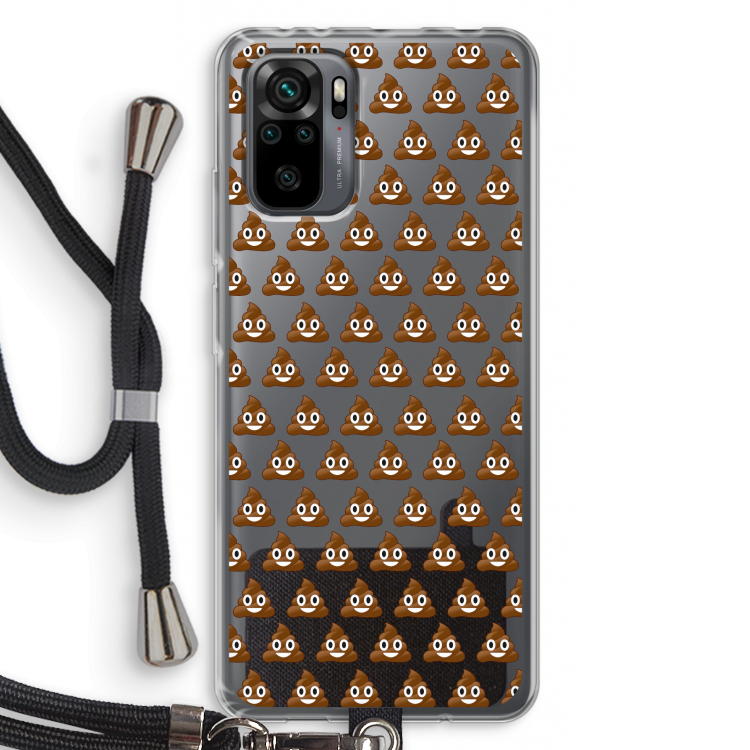 Poop emoji: Xiaomi Redmi Note 10 Pro Transparant Hoesje met koord