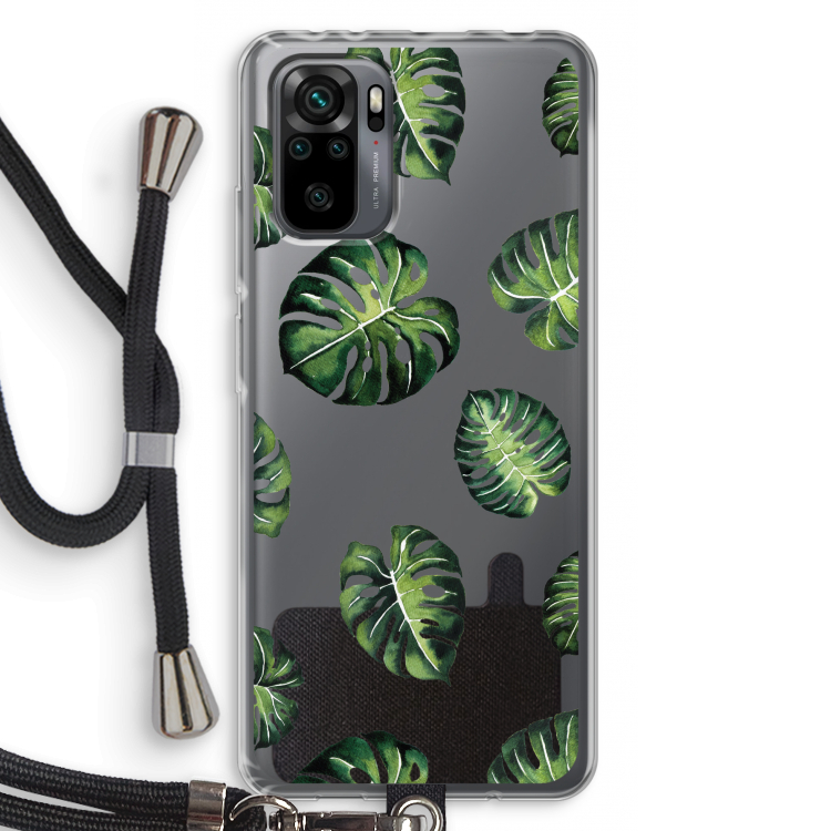 Tropische bladeren: Xiaomi Redmi Note 10 Pro Transparant Hoesje met koord