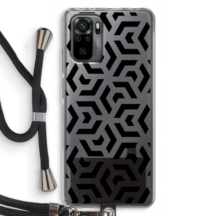 Crazy pattern: Xiaomi Redmi Note 10 Pro Transparant Hoesje met koord