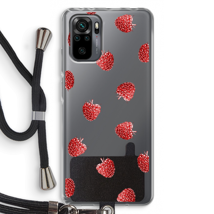 Framboosjes: Xiaomi Redmi Note 10 Pro Transparant Hoesje met koord