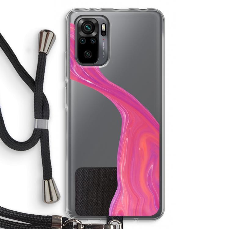 Paarse stroom: Xiaomi Redmi Note 10 Pro Transparant Hoesje met koord