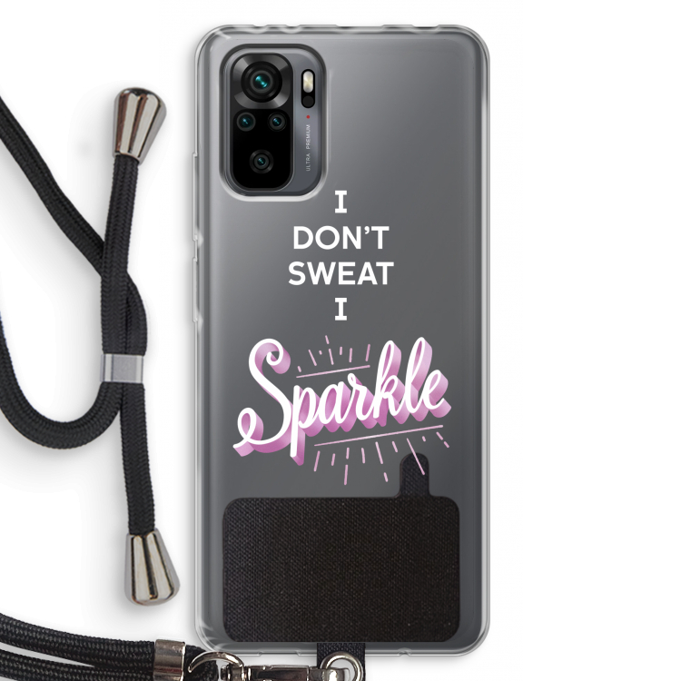 Sparkle quote: Xiaomi Redmi Note 10 Pro Transparant Hoesje met koord