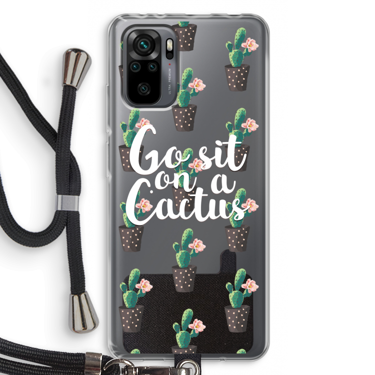 Cactus quote: Xiaomi Redmi Note 10 Pro Transparant Hoesje met koord