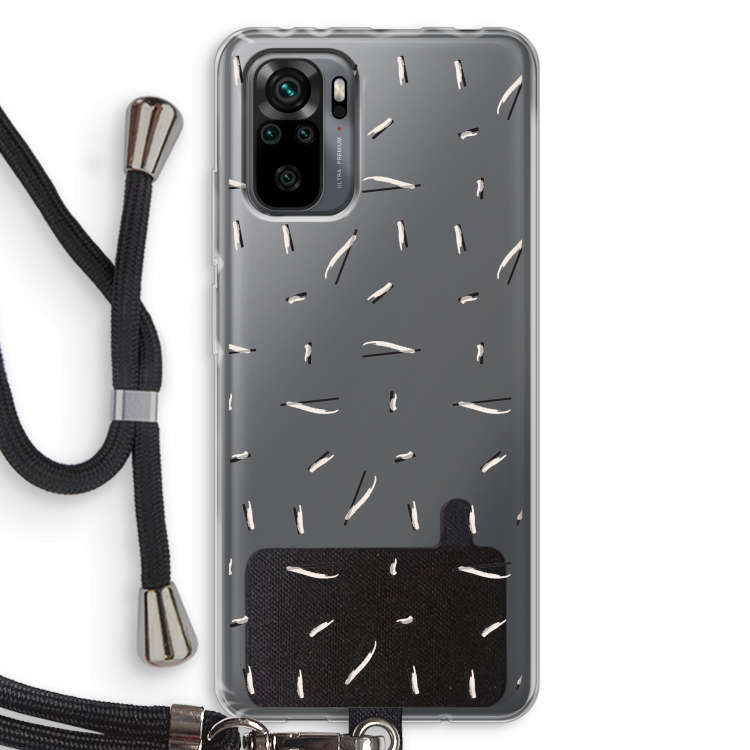 Hipster stripes: Xiaomi Redmi Note 10 Pro Transparant Hoesje met koord