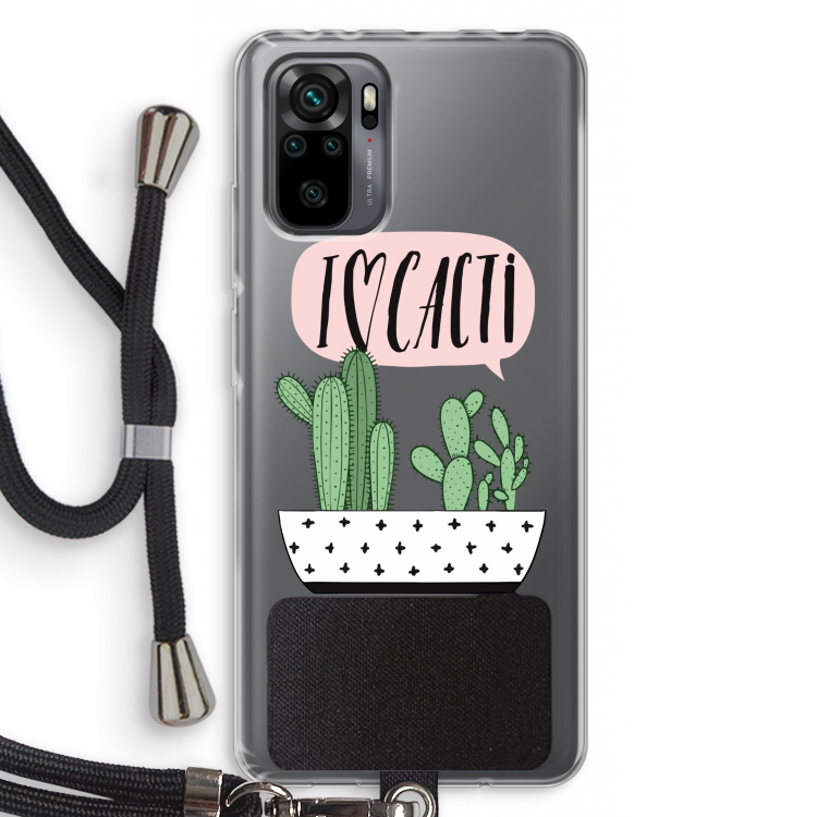 I love cacti: Xiaomi Redmi Note 10 Pro Transparant Hoesje met koord