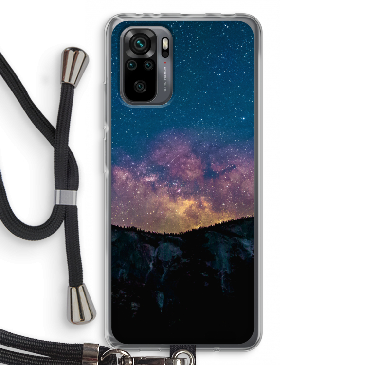 Travel to space: Xiaomi Redmi Note 10 Pro Transparant Hoesje met koord