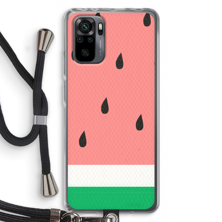 Watermeloen: Xiaomi Redmi Note 10 Pro Transparant Hoesje met koord