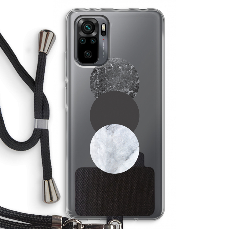 Marmeren cirkels: Xiaomi Redmi Note 10 Pro Transparant Hoesje met koord
