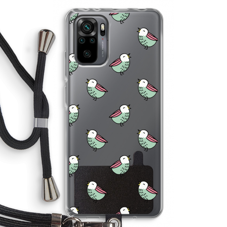 Vogeltjes: Xiaomi Redmi Note 10 Pro Transparant Hoesje met koord