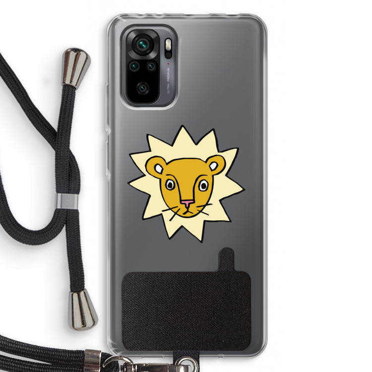 Kleine leeuw: Xiaomi Redmi Note 10 Pro Transparant Hoesje met koord