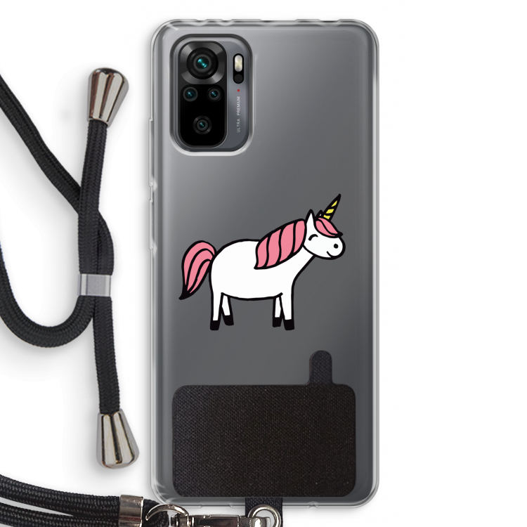 Eenhoorn: Xiaomi Redmi Note 10 Pro Transparant Hoesje met koord
