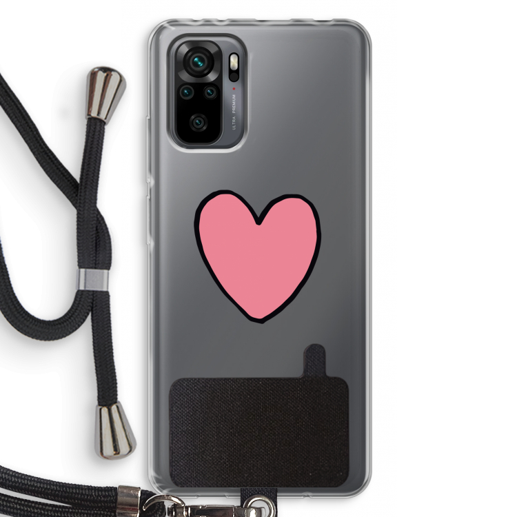 Hartje: Xiaomi Redmi Note 10 Pro Transparant Hoesje met koord