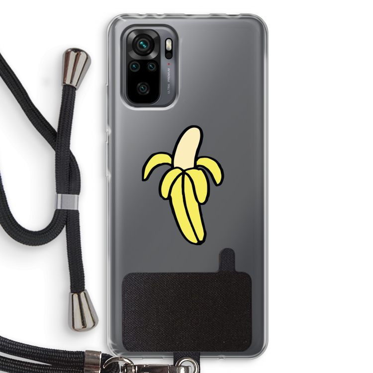 Banana: Xiaomi Redmi Note 10 Pro Transparant Hoesje met koord