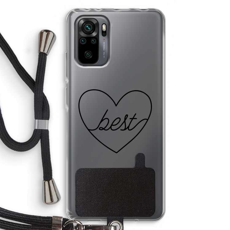 Best heart black: Xiaomi Redmi Note 10 Pro Transparant Hoesje met koord