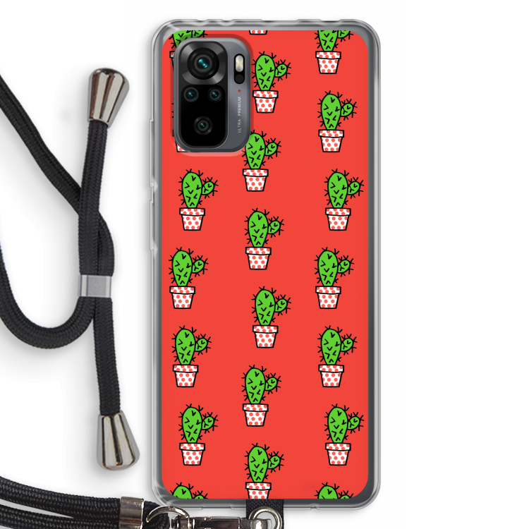 Mini cactus: Xiaomi Redmi Note 10 Pro Transparant Hoesje met koord