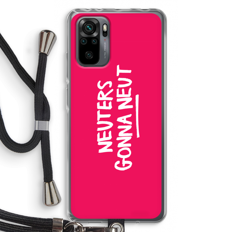 Neuters (roze): Xiaomi Redmi Note 10 Pro Transparant Hoesje met koord