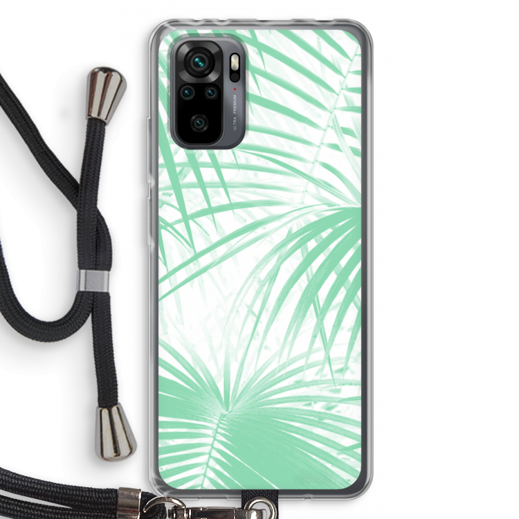 Palmbladeren: Xiaomi Redmi Note 10 Pro Transparant Hoesje met koord