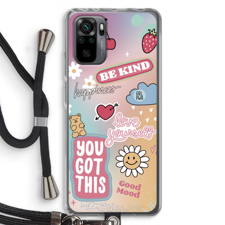 Positivity: Xiaomi Redmi Note 10 Pro Transparant Hoesje met koord