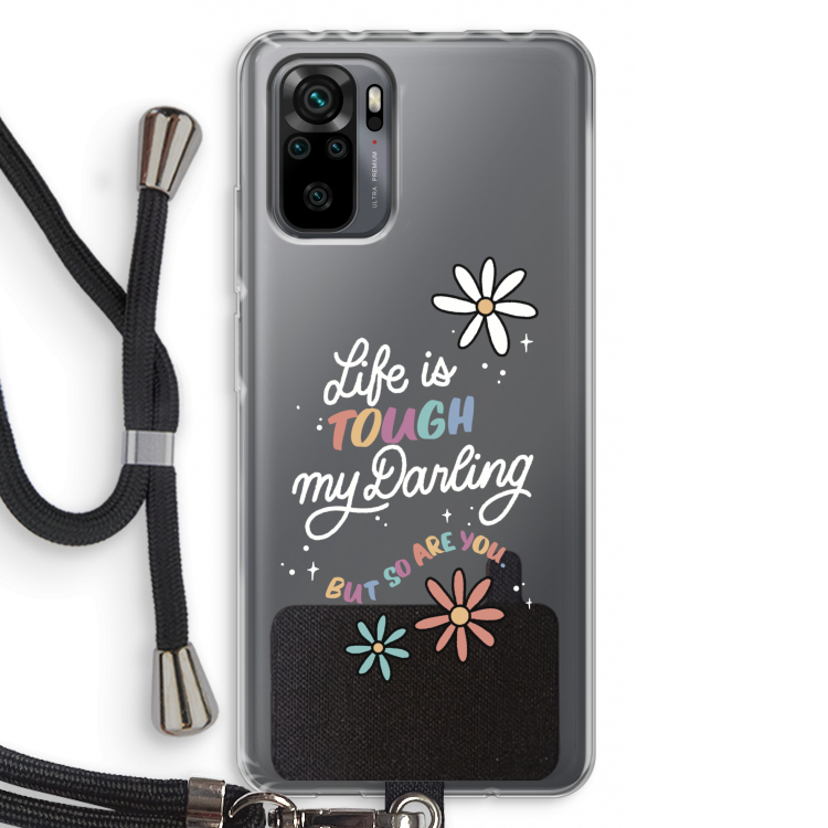 Tough Life: Xiaomi Redmi Note 10 Pro Transparant Hoesje met koord