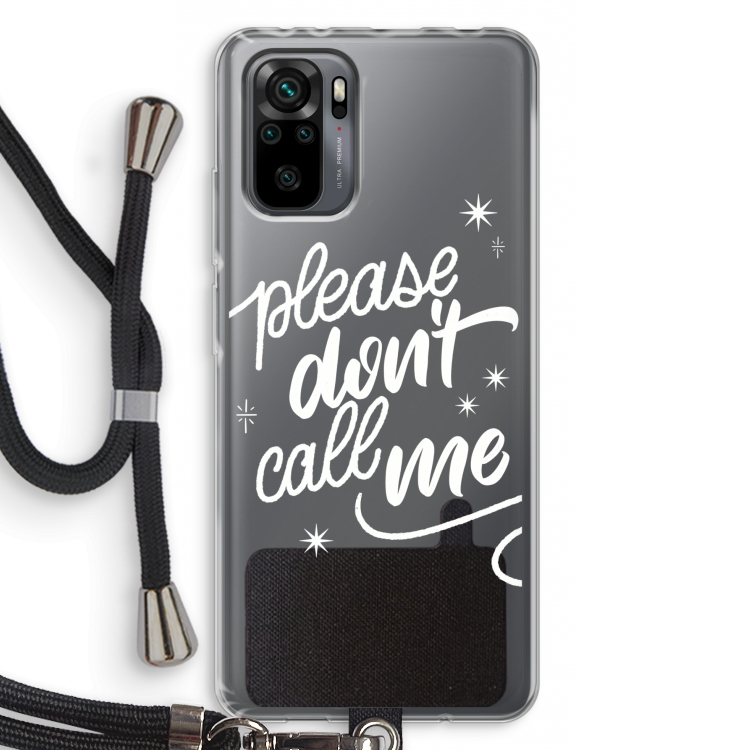 Don't call: Xiaomi Redmi Note 10 Pro Transparant Hoesje met koord