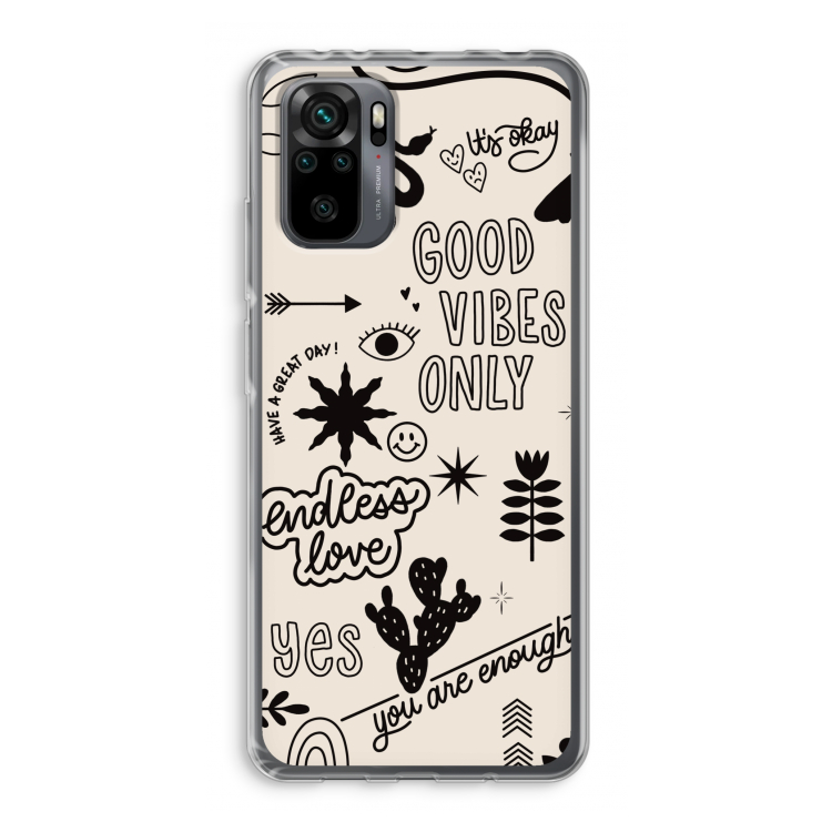 Good vibes: Xiaomi Redmi Note 10 Pro Transparant Hoesje