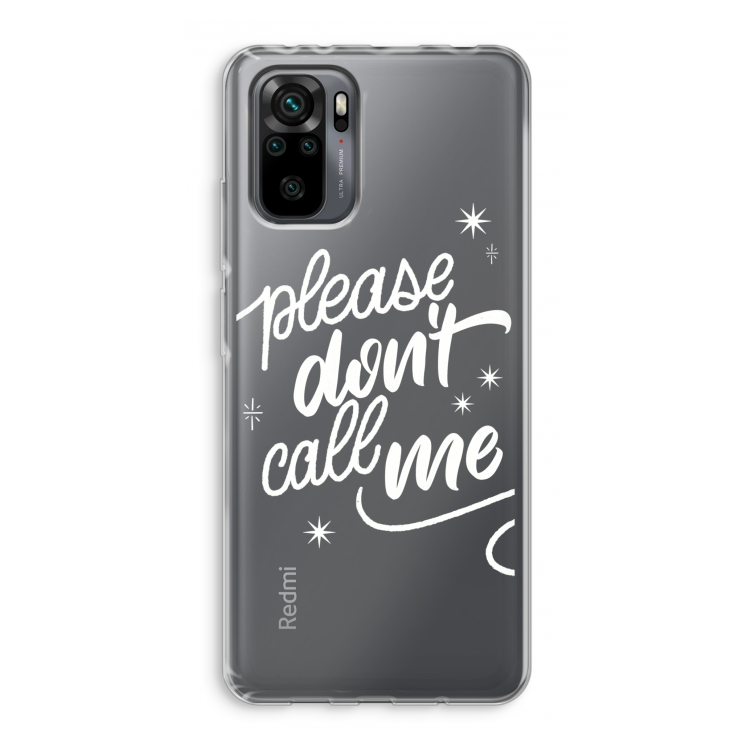 Don't call: Xiaomi Redmi Note 10 Pro Transparant Hoesje