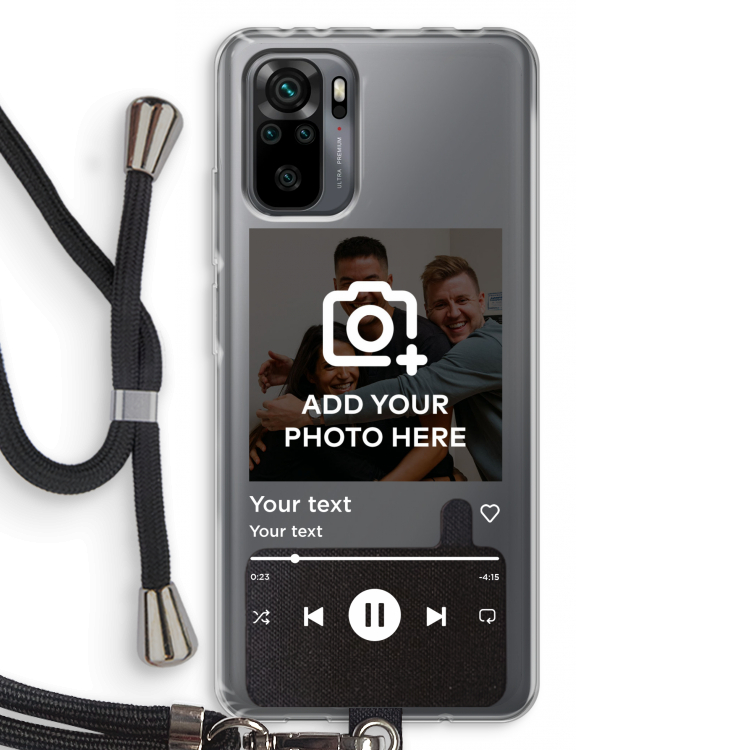 Music Player: Xiaomi Redmi Note 10 Pro Transparant Hoesje met koord