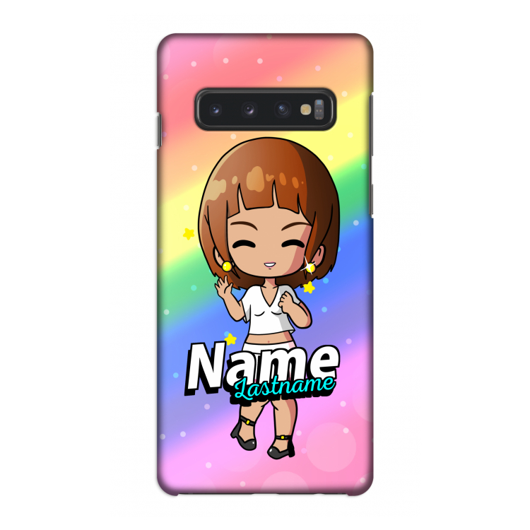 Chibi Maker vrouw: Samsung Galaxy S10 4G Volledig Geprint Hoesje