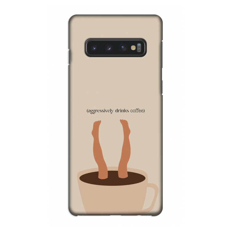 Aggressively drinks coffee: Samsung Galaxy S10 4G Volledig Geprint Hoesje