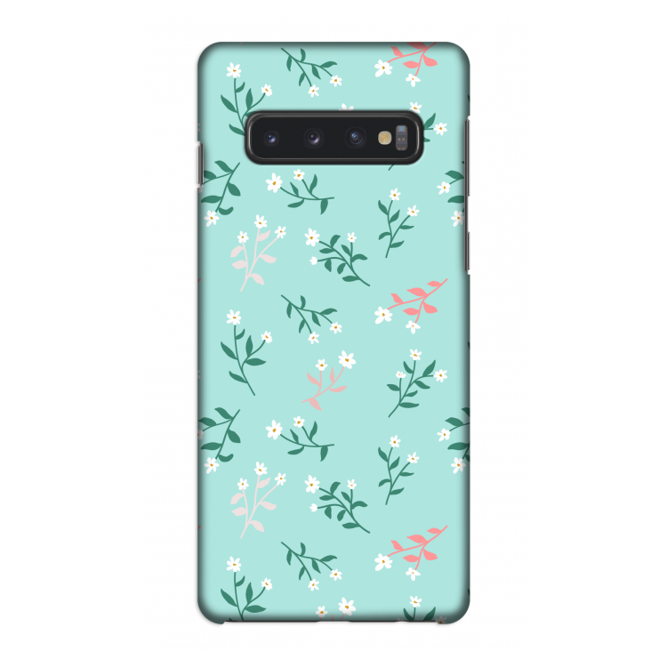 Small white flowers: Samsung Galaxy S10 4G Volledig Geprint Hoesje